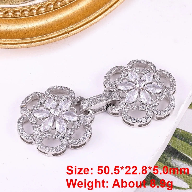 Juya 18K Gold Silver Plated Decorative Connector Fastener Hooks Lock Clasps For DIY Women Crystals Gems Pearls Jewelry Making