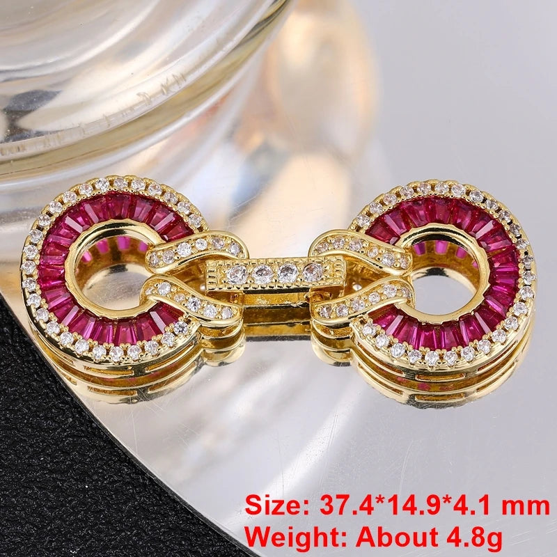 Juya 18K Gold Silver Plated Decorative Connector Fastener Hooks Lock Clasps For DIY Women Crystals Gems Pearls Jewelry Making