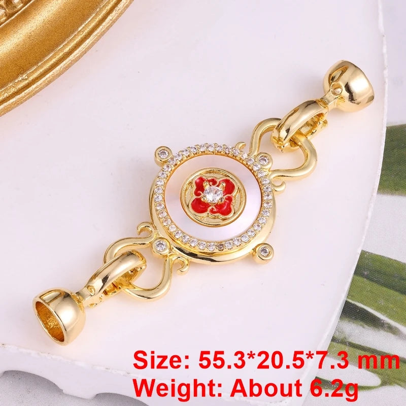 Juya 18K Gold Silver Plated Decorative Connector Fastener Hooks Lock Clasps For DIY Women Crystals Gems Pearls Jewelry Making