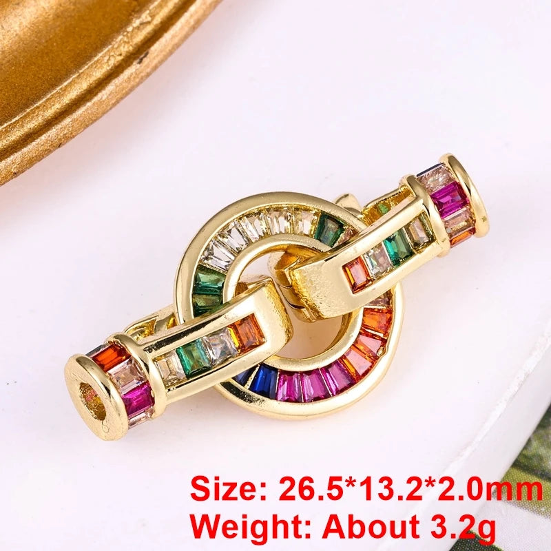 Juya 18K Gold Silver Plated Decorative Connector Fastener Hooks Lock Clasps For DIY Women Crystals Gems Pearls Jewelry Making