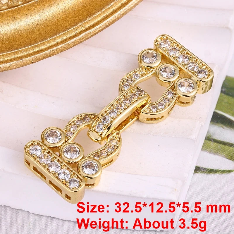 Juya 18K Gold Silver Plated Decorative Connector Fastener Hooks Lock Clasps For DIY Women Crystals Gems Pearls Jewelry Making
