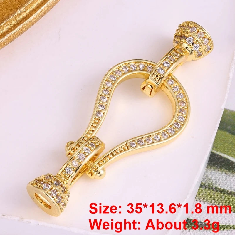 Juya 18K Gold Silver Plated Decorative Connector Fastener Hooks Lock Clasps For DIY Women Crystals Gems Pearls Jewelry Making