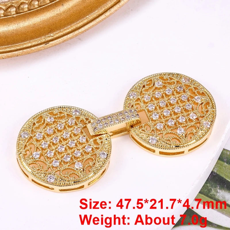 Juya 18K Gold Silver Plated Decorative Connector Fastener Hooks Lock Clasps For DIY Women Crystals Gems Pearls Jewelry Making