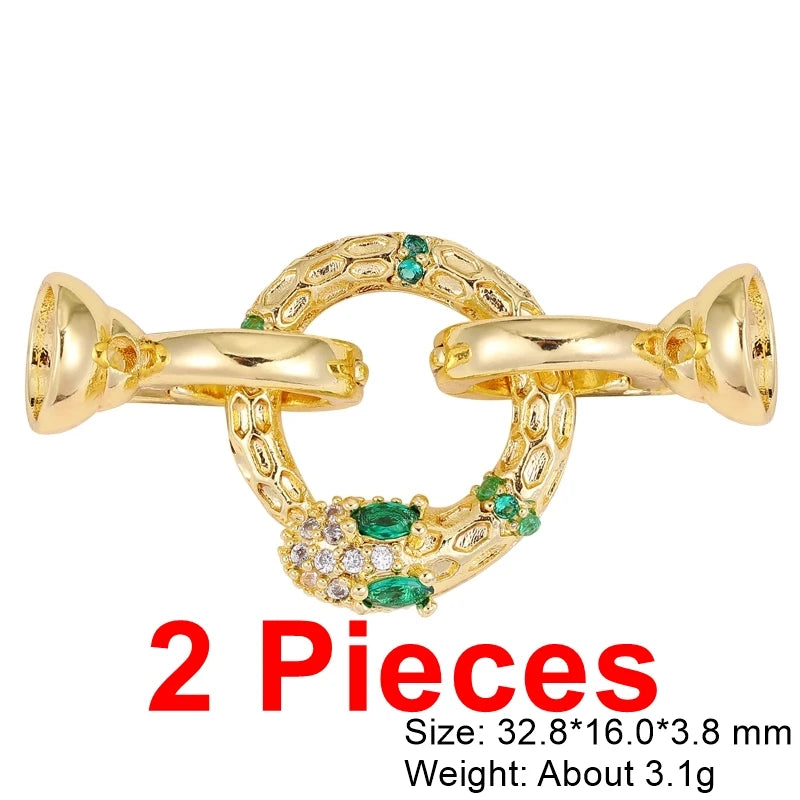 Juya 18K Gold Silver Plated Decorative Connector Fastener Hooks Lock Clasps For DIY Women Crystals Gems Pearls Jewelry Making