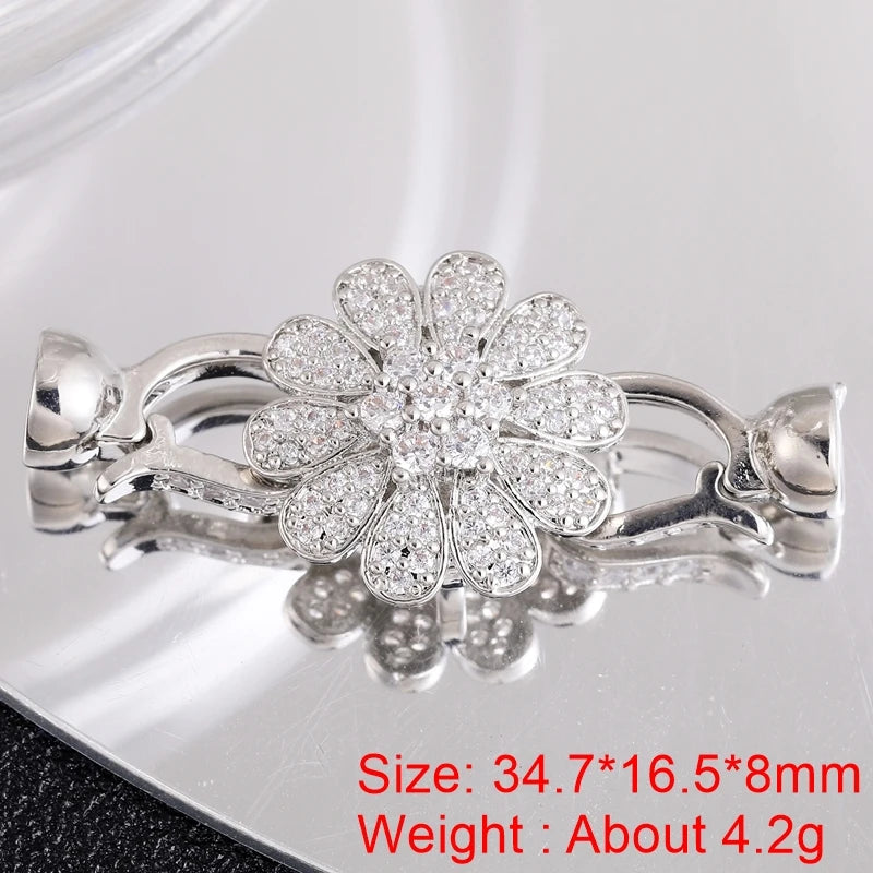 Juya 18K Gold Silver Plated Decorative Connector Fastener Hooks Lock Clasps For DIY Women Crystals Gems Pearls Jewelry Making