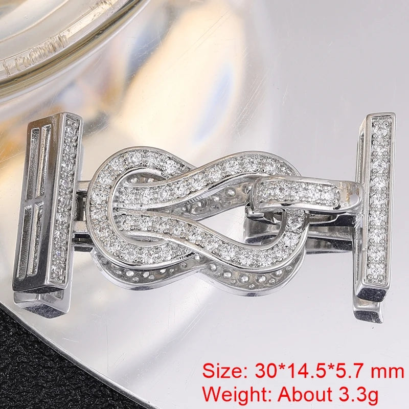 Juya 18K Gold Silver Plated Decorative Connector Fastener Hooks Lock Clasps For DIY Women Crystals Gems Pearls Jewelry Making