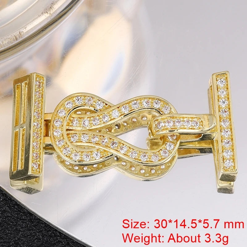 Juya 18K Gold Silver Plated Decorative Connector Fastener Hooks Lock Clasps For DIY Women Crystals Gems Pearls Jewelry Making