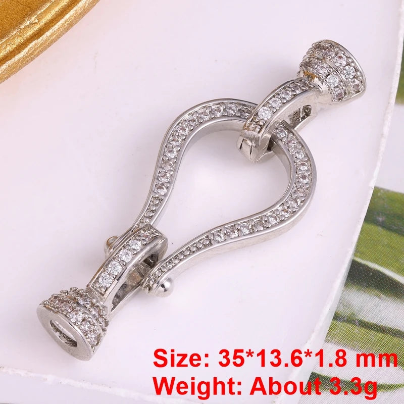 Juya 18K Gold Silver Plated Decorative Connector Fastener Hooks Lock Clasps For DIY Women Crystals Gems Pearls Jewelry Making